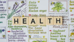 Creative representation of herbal health benefits using illustrated letter tiles spelling 'health'. — Essentials To Know Abou