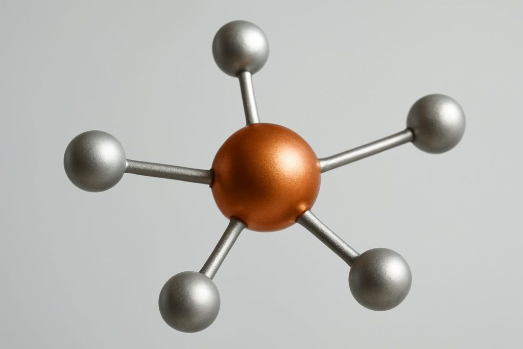 3D model of a copper-containing peptide structure representing GHK-Cu